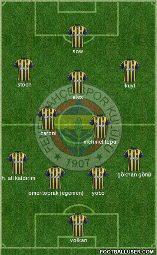 Fenerbahçe SK Formation 2012