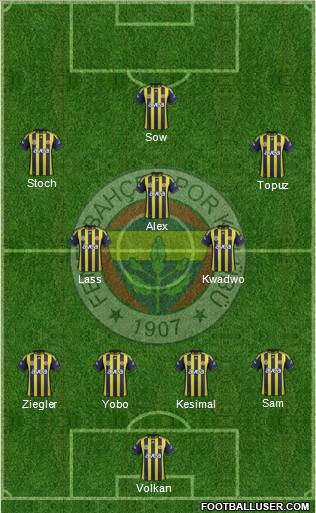 Fenerbahçe SK Formation 2012