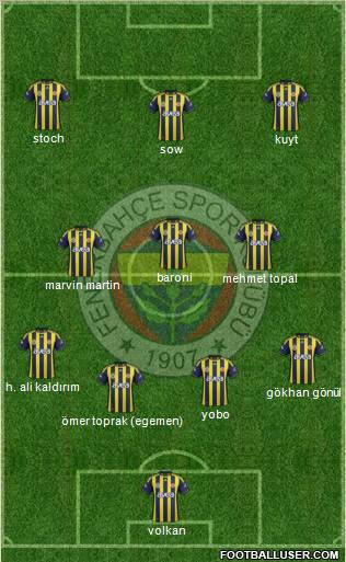 Fenerbahçe SK Formation 2012