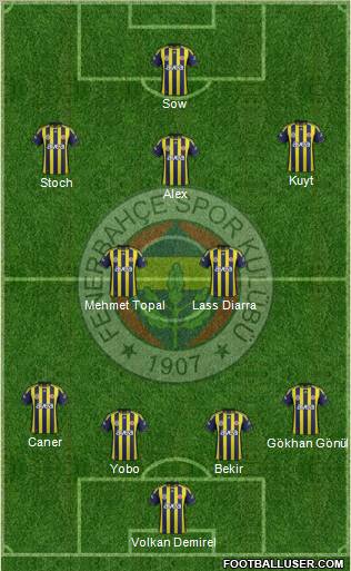 Fenerbahçe SK Formation 2012