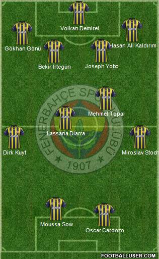 Fenerbahçe SK Formation 2012