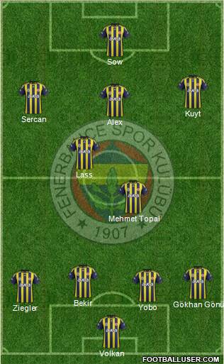 Fenerbahçe SK Formation 2012
