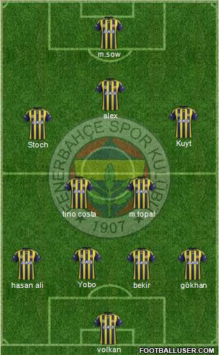 Fenerbahçe SK Formation 2012