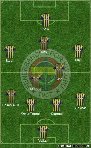 Fenerbahçe SK Formation 2012