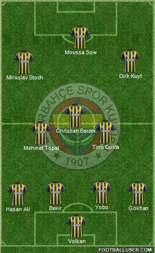 Fenerbahçe SK Formation 2012