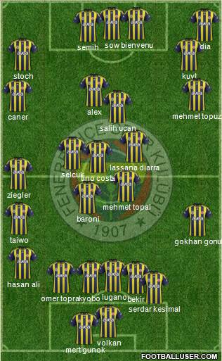 Fenerbahçe SK Formation 2012