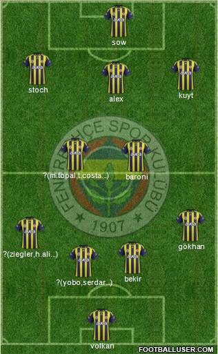 Fenerbahçe SK Formation 2012
