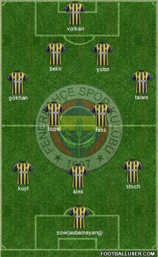 Fenerbahçe SK Formation 2012