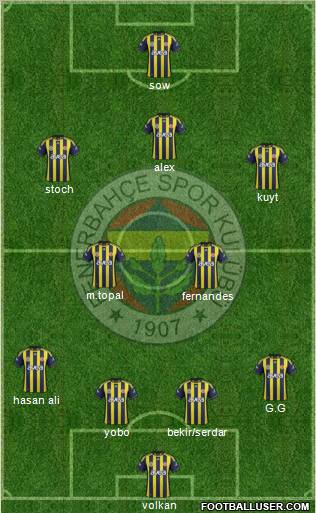 Fenerbahçe SK Formation 2012