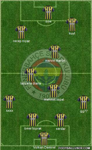 Fenerbahçe SK Formation 2012