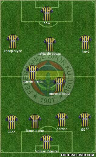 Fenerbahçe SK Formation 2012