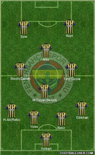 Fenerbahçe SK Formation 2012