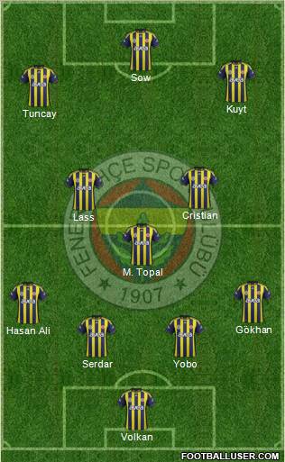 Fenerbahçe SK Formation 2012