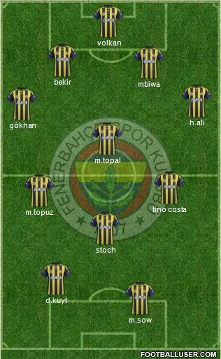 Fenerbahçe SK Formation 2012