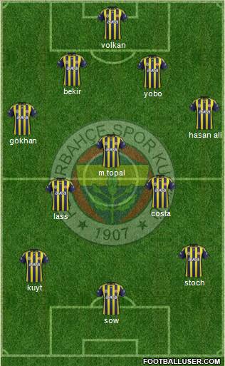 Fenerbahçe SK Formation 2012