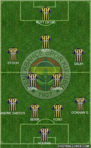 Fenerbahçe SK Formation 2012