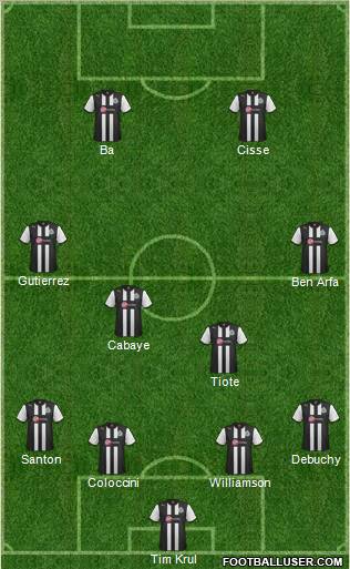 Newcastle United Formation 2012