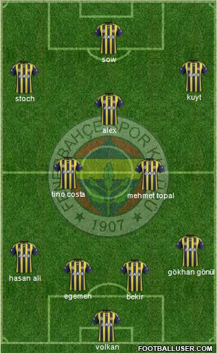 Fenerbahçe SK Formation 2012
