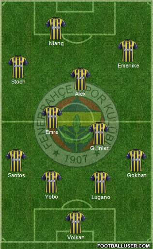 Fenerbahçe SK Formation 2012