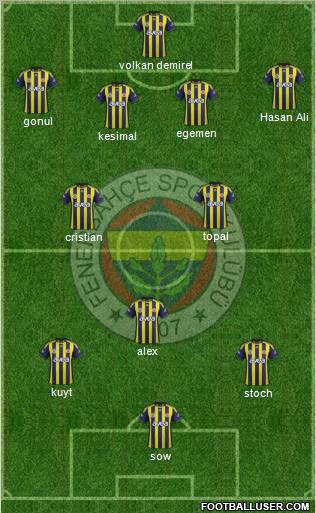 Fenerbahçe SK Formation 2012