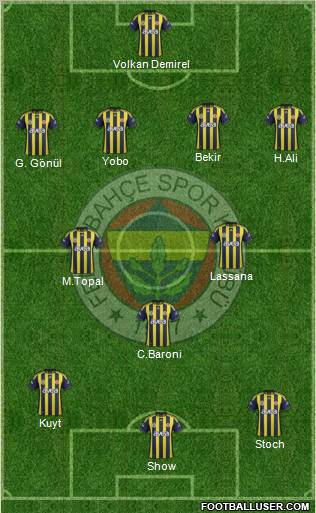 Fenerbahçe SK Formation 2012