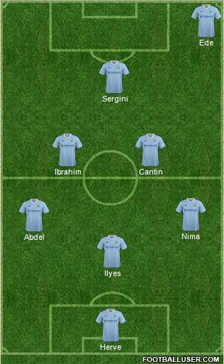 Manchester City Formation 2012