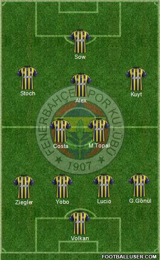 Fenerbahçe SK Formation 2012