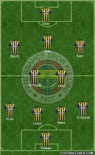 Fenerbahçe SK Formation 2012