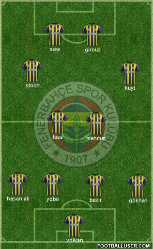 Fenerbahçe SK Formation 2012