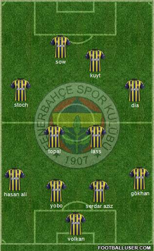 Fenerbahçe SK Formation 2012