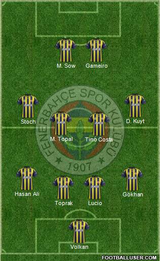 Fenerbahçe SK Formation 2012