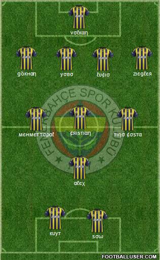 Fenerbahçe SK Formation 2012