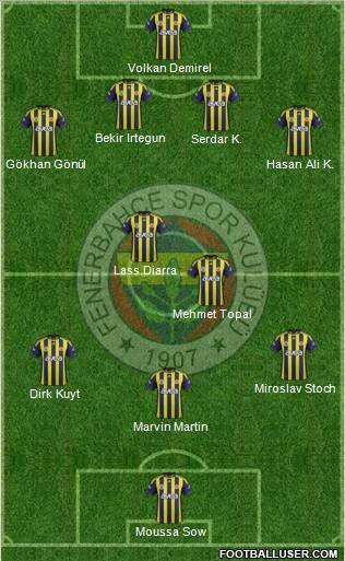 Fenerbahçe SK Formation 2012