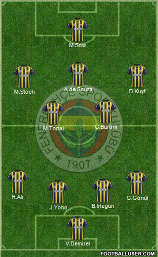 Fenerbahçe SK Formation 2012