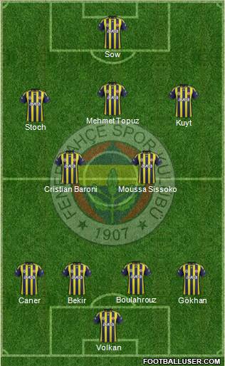 Fenerbahçe SK Formation 2012