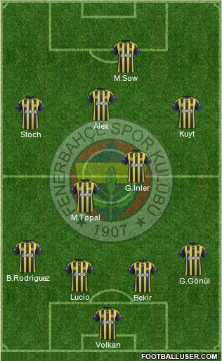 Fenerbahçe SK Formation 2012