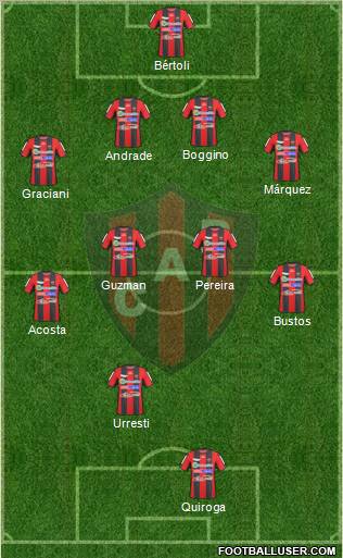 Patronato de Paraná 4-4-1-1 football formation