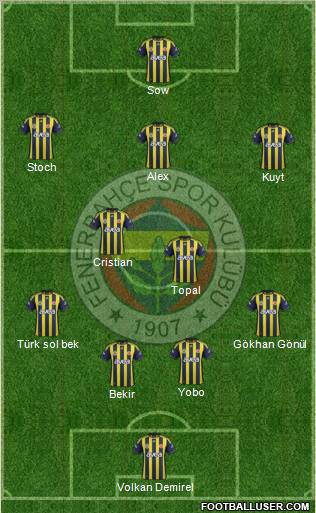 Fenerbahçe SK Formation 2012