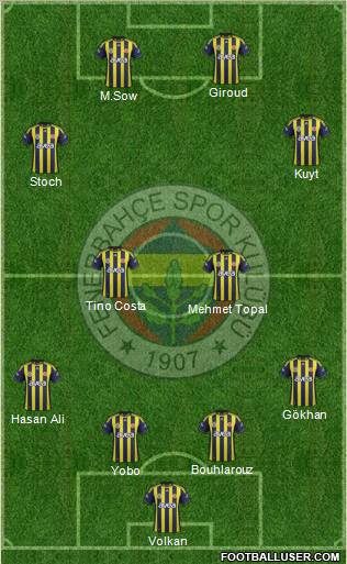 Fenerbahçe SK Formation 2012