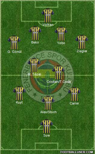 Fenerbahçe SK Formation 2012
