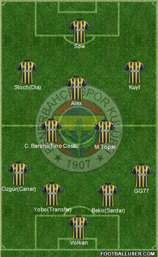 Fenerbahçe SK Formation 2012