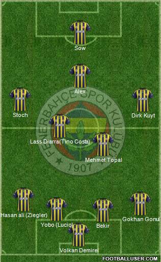 Fenerbahçe SK Formation 2012