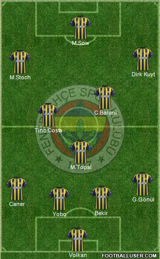 Fenerbahçe SK Formation 2012