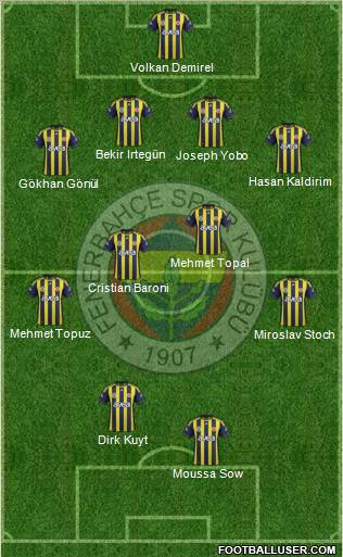 Fenerbahçe SK Formation 2012