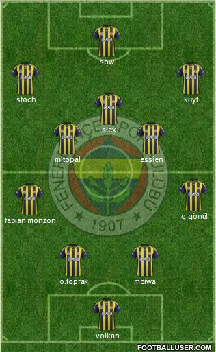 Fenerbahçe SK Formation 2012