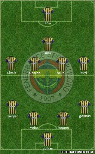 Fenerbahçe SK Formation 2012