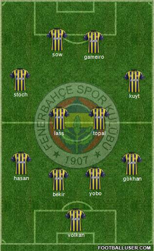 Fenerbahçe SK Formation 2012