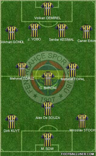 Fenerbahçe SK Formation 2012