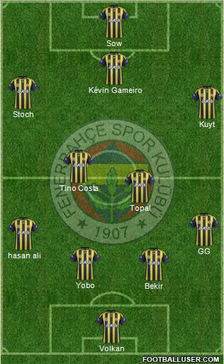 Fenerbahçe SK Formation 2012