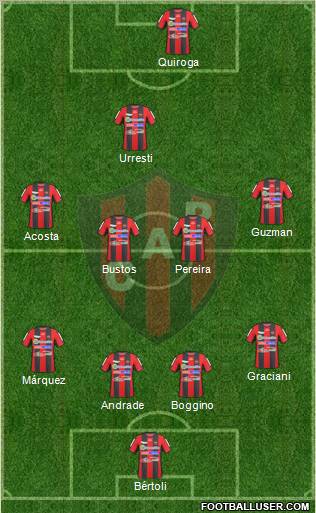 Patronato de Paraná 4-4-1-1 football formation